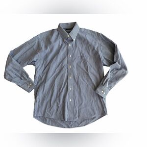 Burberry London Men's Blue Checkered Long Sleeve Button Dress Shirt Size Medium